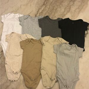HONEST 0-3m Neutral Bodysuit Set of 8 - 100% organic cotton